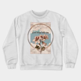 Art beautiful dream love romantic clouds sky aesthetic retro vintage flower floral print inspired artsy renaissance classic classy good vibes positivity inspiration motivation Crewneck Sweatshirt